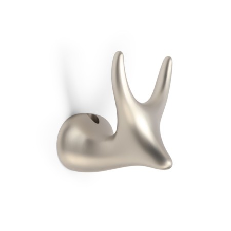 Furniture hook Cappio Bambi, two -rod, zinc, color matte satin nickel