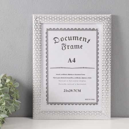 Photo frame Plastic format A4 "Silver Crystals" White 1.3x25.4x34.1 cm