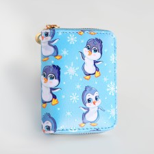 Wallet children 07-01-13 Penguin, 11*2.5*9 cm, 3 depth, d/cards, d/coins, blue