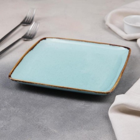Ceramic square “Aquamarine”, d = 28 cm, blue color-1