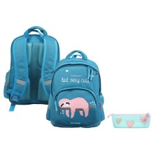 School Bruno VisConti, 40 x 30 x 19 cm, ergonomic back, Pink Sloth, Penal as a gift