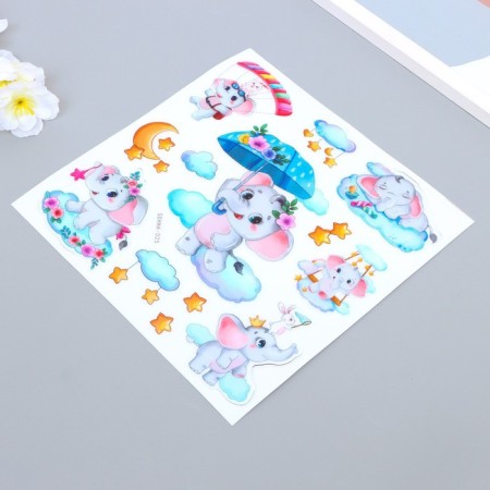 Sticker Plastic Interior phosphorus "Good Elephant" mix 20x20.5 cm-2