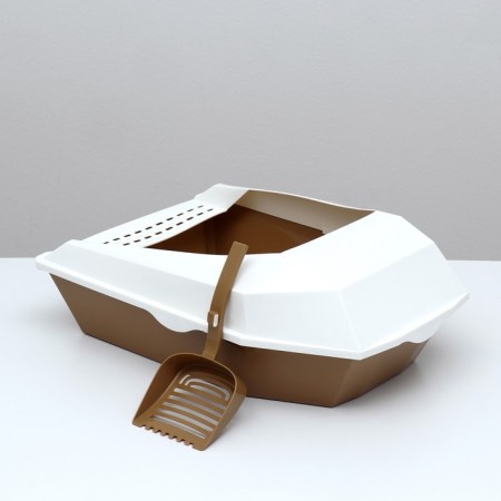Cata toilet curly with an side with a scoop, 54 x 38 x 20 cm, white-brown-2