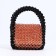 Bag-clate on magnet, long belt, brown color