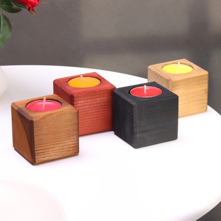 Interior candlestick 4 pcs with the inscription Love, color: "mix", aroma: berry-fruit mix-1