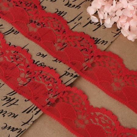 Capricon lace, 40 mm × 10 ± 1 m, red color-1