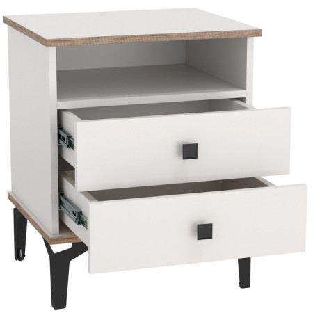 Liberty bedside table 51.17, 480 × 429 × 590 mm, support h = 150 mm, white / oak canyon-1