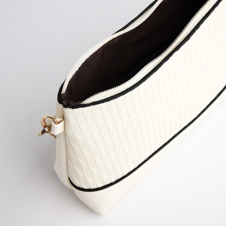 Bag Cross-Bodi with a zipper, white color-5