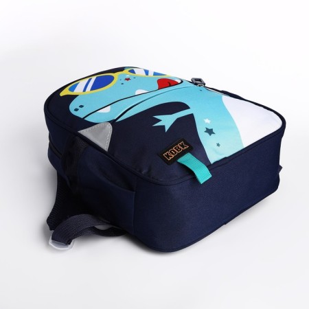 Baby backpack on lightning, 3 outer pockets, blue color-6