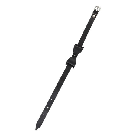 Chocker with a butterfly Pecado BDSM, genuine leather, black color-4