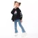 Sweatshirt for girls, black color, height 110 cm
