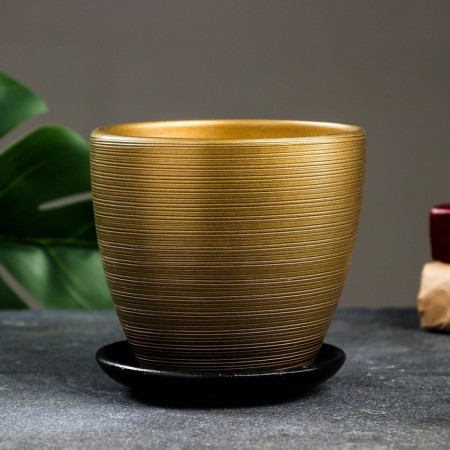 Flower “Amelia” pot of brown, 1.4 liters-1