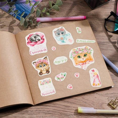 Paper stickers "I love cats", 14 × 21 cm-2