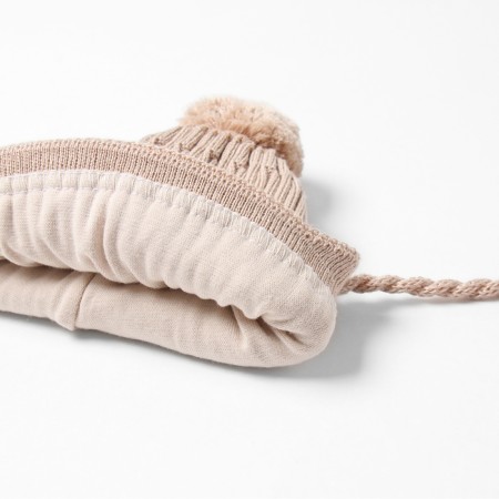 Children's hat minku, rr 44-46, beige color-1
