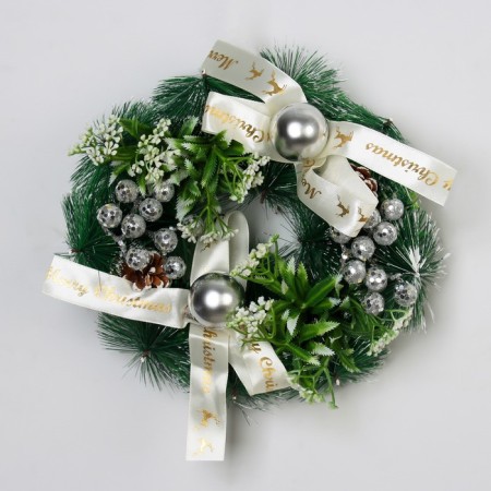 New Year's Wreath D-24 cm "Blocking Festival" bows cones