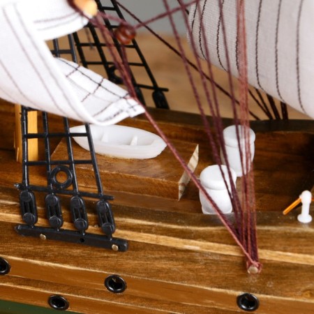 Ship "Odyssey" with white sails, green-brown corps, 58*8*48cm-4