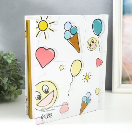 Photo album magnetic 20 sheets "Smiles. Save a smile" 29x24x2 cm-1
