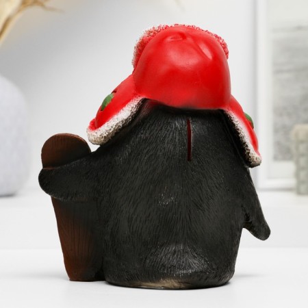 New Year's piggy bank "Penguin with board" 18x16x12cm-2