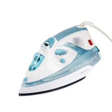 Iron Delta Lux DL-710, 2400 W, ceramic sole, 25 g/min, 320 ml, blue and white