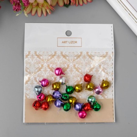 Set of decor for creativity Metal "Color Bells" (set 25 pcs), D-1 cm, 12x10 cm-3