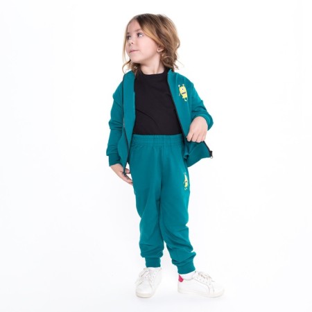 Kit (sweatshirt, trousers) for a girl, emerald color, height 110 cm-5