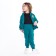 Kit (sweatshirt, trousers) for a girl, emerald color, height 110 cm