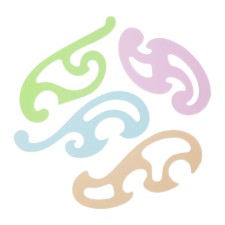 Set of patterns 4 pcs. Calligrata, transparent, color
