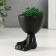 Kashpo concrete mini "Mr. Green Yog" with moss black 5.3x6x7 cm (moss green stabilizer.)