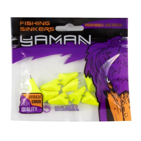 Cargo bullet-excentric painted pissy Yaman 10 pcs., 14 g, yellow-4