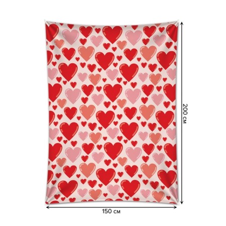Decorative panel with photo printing "Sea of ​​hearts", vertical, size 150x200 cm-1