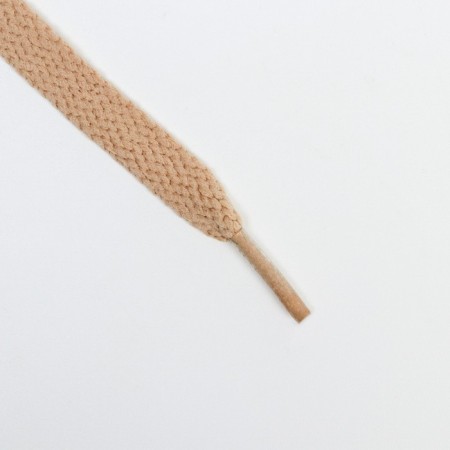 Flat laces 7 mm, 160 cm, beige color, steam-1