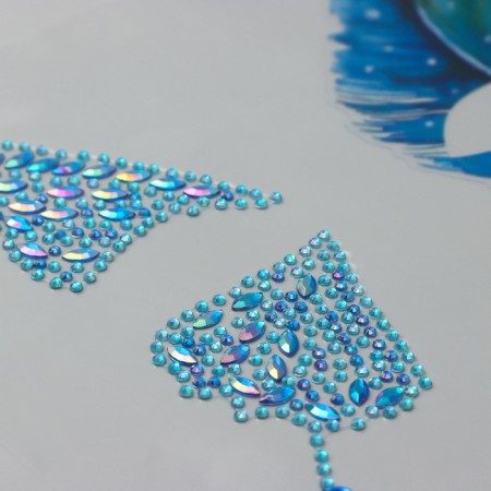 Stick plastic rhinestones "Wing butterfly and feather" 16x17 cm-2