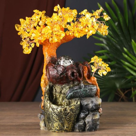 The desktop fountain from the network "Tree with amber leaves" 312 stones 34x26x13 cm