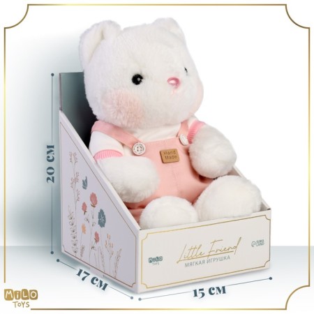 Soft toy "Little Friend", a bear in a pink overalls-1
