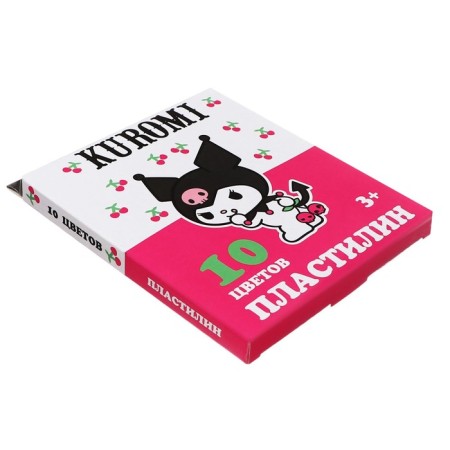 Plasticine 10 colors 200 g kuromi, plastic stacks, in cardboard packaging with euro suspension-1