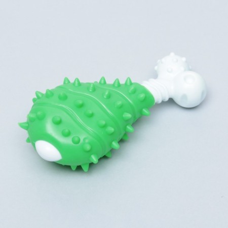 Two -layer toy (hard and soft plastic) "lower leg", 12 cm, green-1
