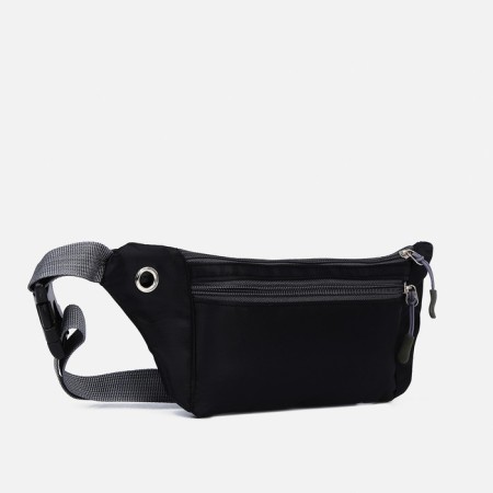 Lightning waist bag, outer pocket, USB connector, black color-1