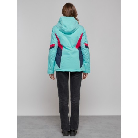 Ski jacket women's winter, size 44, turquoise color-15