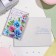 Birthday card!" embossing, congruen, blue flowers, 12.5x19.4 cm