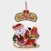 Decorative decoration (suspension) "Santa Claus on the sled" 43.5x30.5 cm
