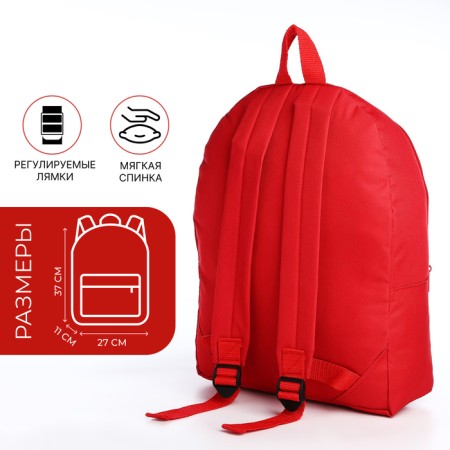 A backpack on the zipper is youth, external pocket, red color-1