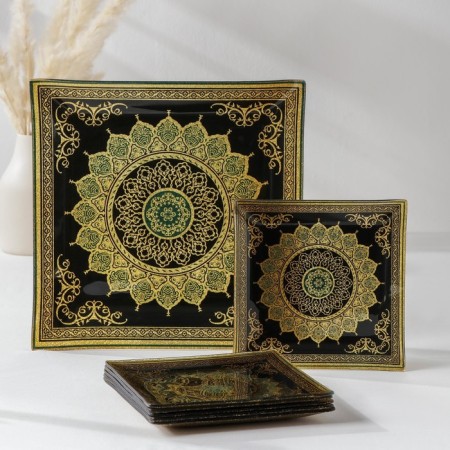 Diningral “Mehendi” set, 7 items: 30 × 30 cm - 1 pc, 18 × 18 cm - 6 pcs