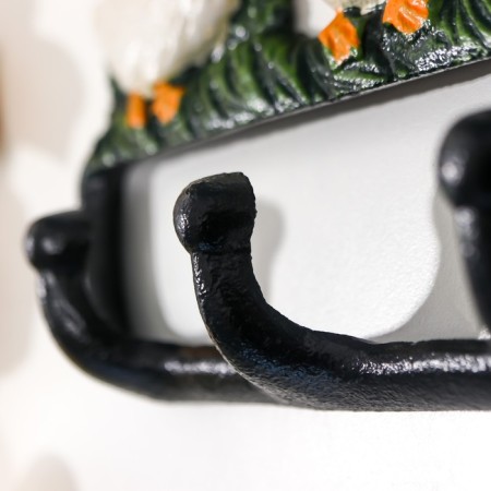 Hooks decorative cast iron "Three white goose" Color 20x3x24 cm-3