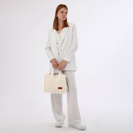 Youth bag with zipper, milk color-8