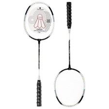 Badminton rackets onlytop, aluminum, set 2 pcs., In a case, black/white color
