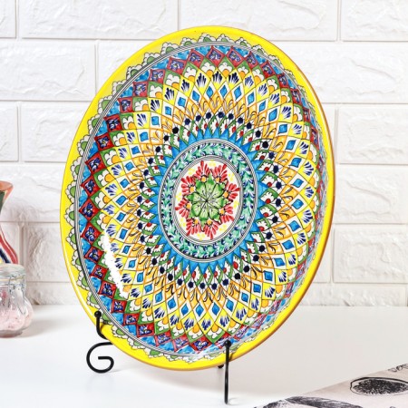 Largan Rishtan ceramics "Patterns", 36 cm, yellow-2