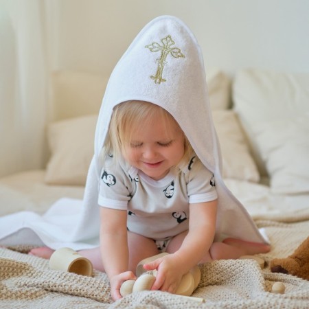Baptum towel with embroidery 100% cotton, 75 x 75 cm