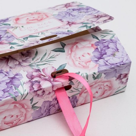 Gift box, packaging, “with all my heart”, 16.5 x 12.5 x 5 cm, without tape-4