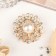Brooch "Pearl Flower" plumeria, white color in gold