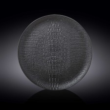 The plate round Wilmax England Croco, D = 30.5 cm, black color
